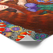 Rotkopfmaid in Corset mit Mond und Fisch Poster (Ecke)