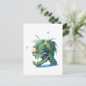 Rotkopfschädel zu Halloween Postkarte (Stehend Vorderseite)