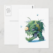 Rotkopfschädel zu Halloween Postkarte (Vorne/Hinten)
