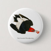 Rotkopfspecht, Audubon, Birdwatcher Bird Button (Vorderseite)