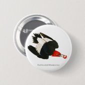 Rotkopfspecht, Audubon, Birdwatcher Bird Button (Vorne & Hinten)