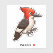 Rotkopfspecht Aufkleber (Blatt)