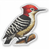 Rotkopfspecht Aufkleber (Vorderseite)