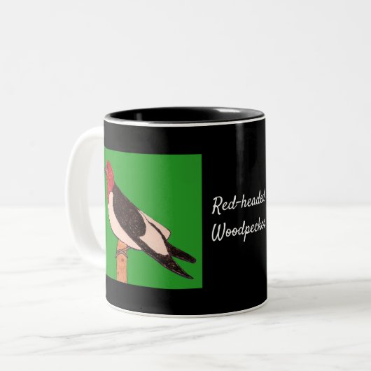 Rotkopfspecht Zweifarbige Tasse (Vorderseite Links)