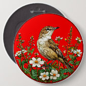 Rotkopfvogel Button (Vorne & Hinten)