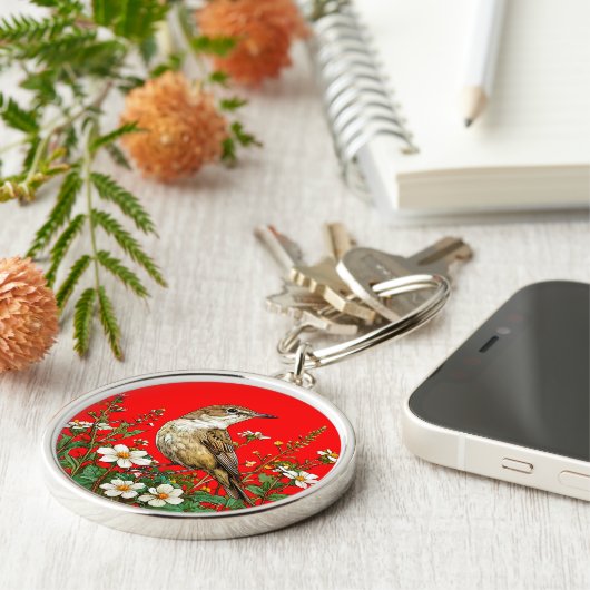 Rotkopfvogel Schlüsselanhänger (Seite)