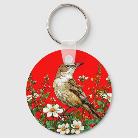 Rotkopfvogel Schlüsselanhänger (Vorderseite)