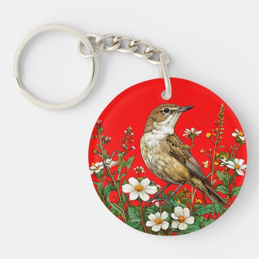 Rotkopfvogel Schlüsselanhänger (Vorderseite)