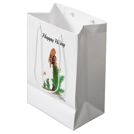 Rotkopfwanderbeutel Pinup Girl Gift Bag Mittlere Geschenktüte (Vorderseite Schrägansicht)