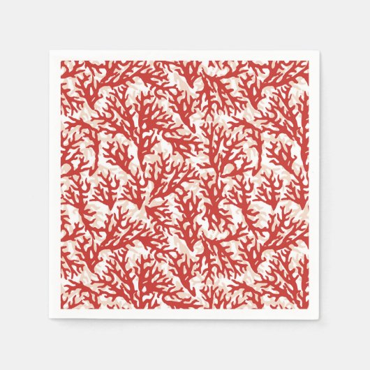 Rotkorallenmuster Serviette (Vorderseite)