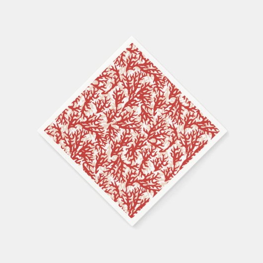 Rotkorallenmuster Serviette (Ecke)
