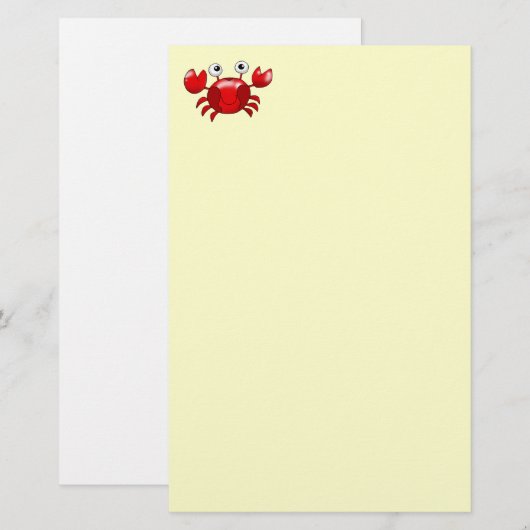 Rotkrabbe Briefpapier (Vorne/Hinten)