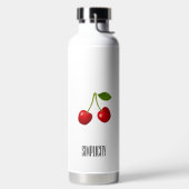 Rotkrebse Früchte auf Weißwasserflasche Trinkflasche (links)