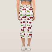 Rotkrebse, Kirschmuster, Blätter, Obst Capri Leggings (Rückseite)
