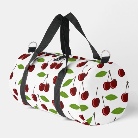 Rotkrebse, Kirschmuster, Blätter, Obst Duffle Bag (Linke Seite)