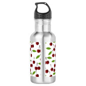 Rotkrebse, Kirschmuster, Blätter, Obst Edelstahlflasche (Rückseite)