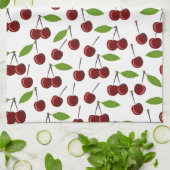 Rotkrebse, Kirschmuster, Blätter, Obst Geschirrtuch (Gefaltet)