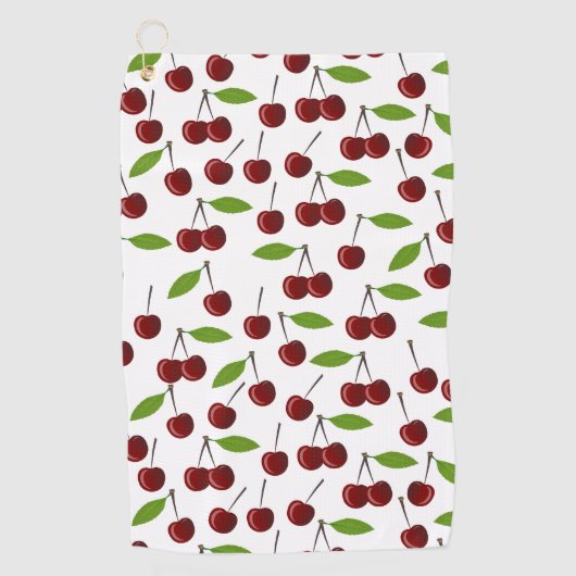 Rotkrebse, Kirschmuster, Blätter, Obst Golfhandtuch (Vorderseite)
