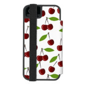 Rotkrebse, Kirschmuster, Blätter, Obst Incipio iPhone Geldbeutel-Hülle (Folio Rückseite)