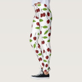 Rotkrebse, Kirschmuster, Blätter, Obst Leggings (Links)