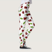 Rotkrebse, Kirschmuster, Blätter, Obst Leggings (Rechts)