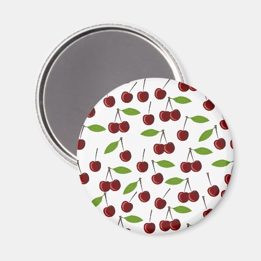 Rotkrebse, Kirschmuster, Blätter, Obst Magnet (Vorderseite/Rückseite)