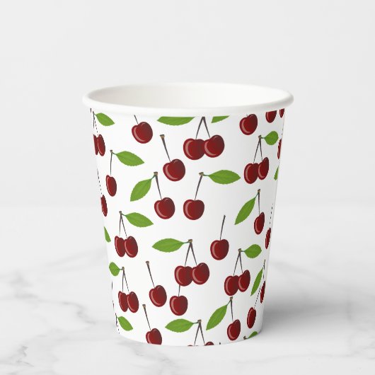 Rotkrebse, Kirschmuster, Blätter, Obst Pappbecher (Rückseite)