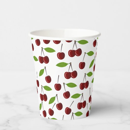 Rotkrebse, Kirschmuster, Blätter, Obst Pappbecher (Links)