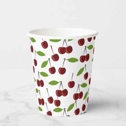 Rotkrebse, Kirschmuster, Blätter, Obst Pappbecher (Vorderseite)