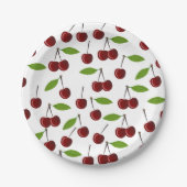 Rotkrebse, Kirschmuster, Blätter, Obst Pappteller (Vorderseite)
