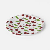 Rotkrebse, Kirschmuster, Blätter, Obst Pappteller (Schrägansicht)