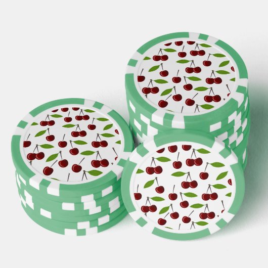 Rotkrebse, Kirschmuster, Blätter, Obst Pokerchips (Stapel)