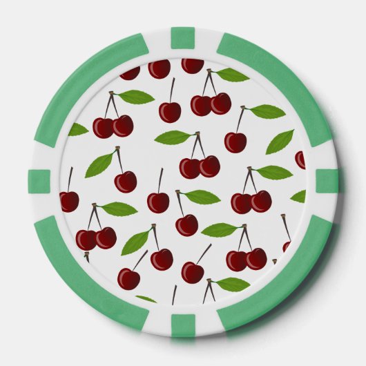 Rotkrebse, Kirschmuster, Blätter, Obst Pokerchips (Vorderseite)