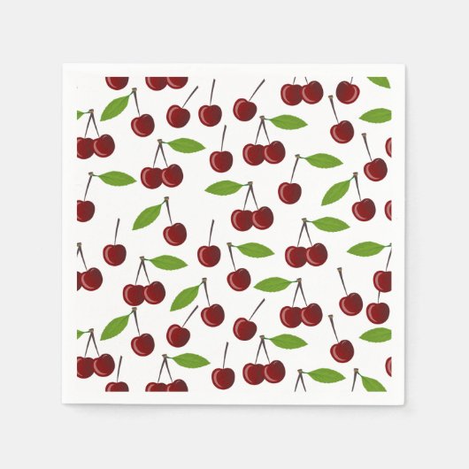 Rotkrebse, Kirschmuster, Blätter, Obst Serviette (Vorderseite)