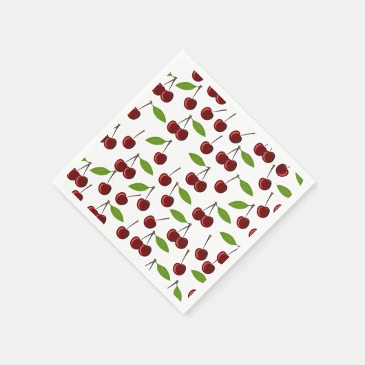 Rotkrebse, Kirschmuster, Blätter, Obst Serviette (Ecke)