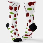 Rotkrebse, Kirschmuster, Blätter, Obst Socken (Gewinkelt)