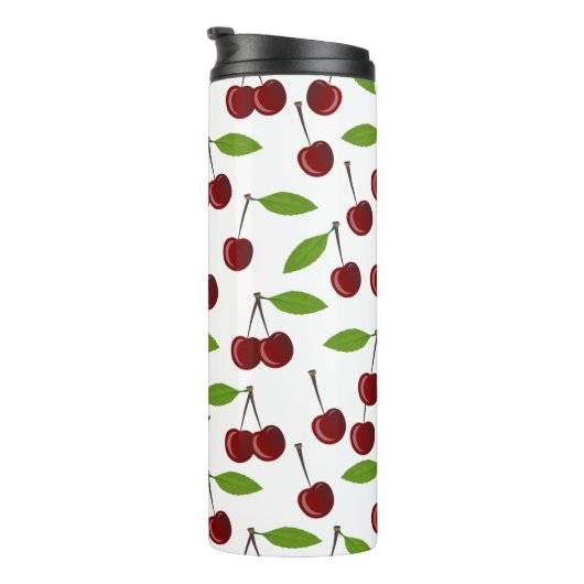 Rotkrebse, Kirschmuster, Blätter, Obst Thermosbecher (Nach rechts gedreht)