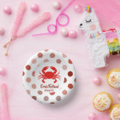 Rotkrebse Meeresfrüchte Nautical Polka dot Party Pappteller (Party)