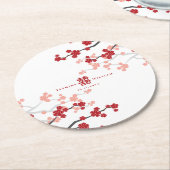 Rotkrebserblüten und Chinesische Doppelhochzeit Runder Pappuntersetzer (Angewinkelt)