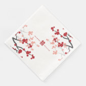 Rotkrebserblüten und Chinesische Doppelhochzeit Serviette (Ecke)