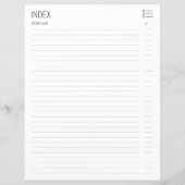 Rotkreislauf-Muster Rezeptkategorie/Index (Rückseite)