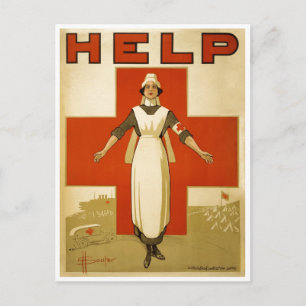 Rotkreuz-Schwester-Hilfe-Werbung Zweiter Weltkrieg Postkarte