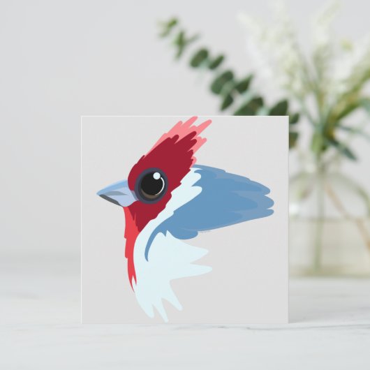 Rotkreuzer Kardinal Bird Karte (Stehend Vorderseite)