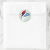 Rotkreuzer Kardinal Bird Runder Aufkleber (Tasche)