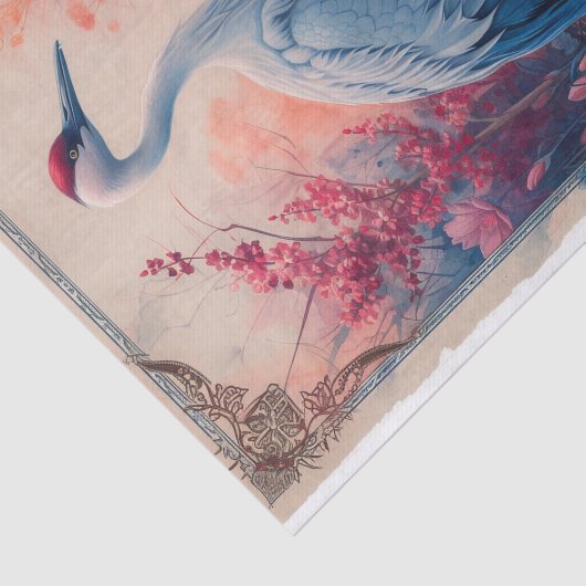 Rotkronenkrane Wasserfarbe Seidenpapier (Ausschnitt)