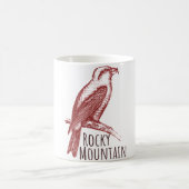 Rotkruzschnabel-Vogel-Logo Rocky Mountain Kaffeetasse (Mittel)