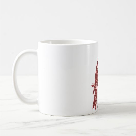 Rotkruzschnabel-Vogel-Logo Rocky Mountain Kaffeetasse (Links)