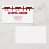Rotkühe Milchfarm Country Ranch Bauer Visitenkarte (Vorne/Hinten)