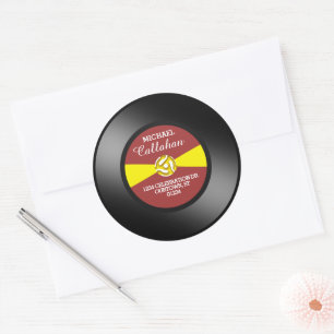 Rotlabel Vinyl 45er Schallplatte Persönliche Adres Runder Aufkleber