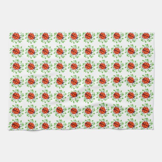 Rotladybugemuster Geschirrtuch (Horizontal)